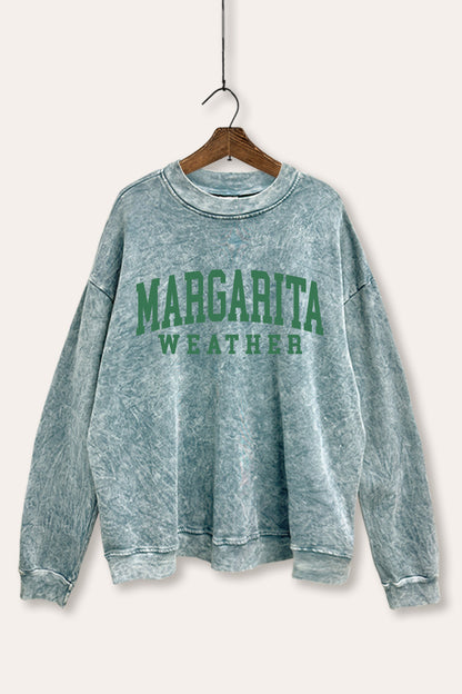 Margarita Weather Graphic Mineral Wash Sweatshirt