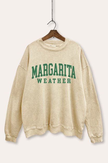 Margarita Weather Graphic Mineral Wash Sweatshirt