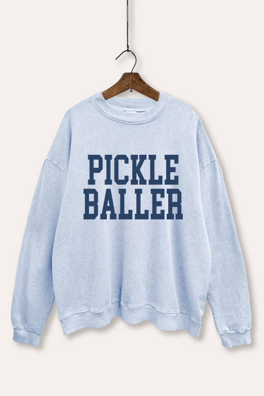 "pickle baller" mineral wash graphic sweatshirt