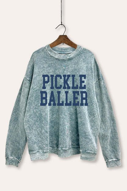Pickle Baller Sports Graphic Mineral Wash Sweatshirt