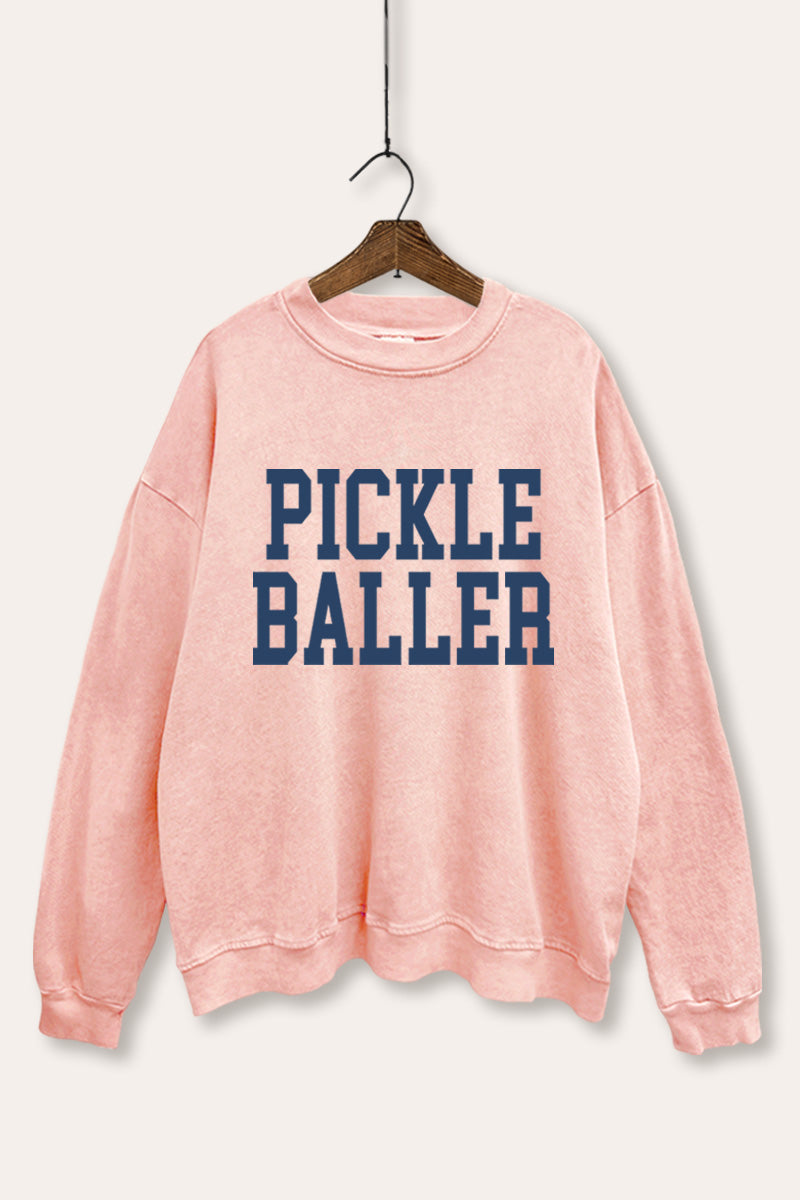 "pickle baller" mineral wash graphic sweatshirt
