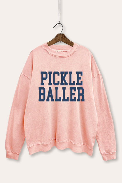 Pickle Baller Sports Graphic Mineral Wash Sweatshirt