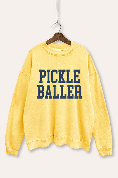 Pickle Baller Sports Graphic Mineral Wash Sweatshirt