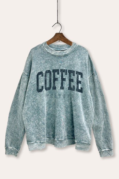 Coffee Weather Graphic Mineral Wash Sweatshirt