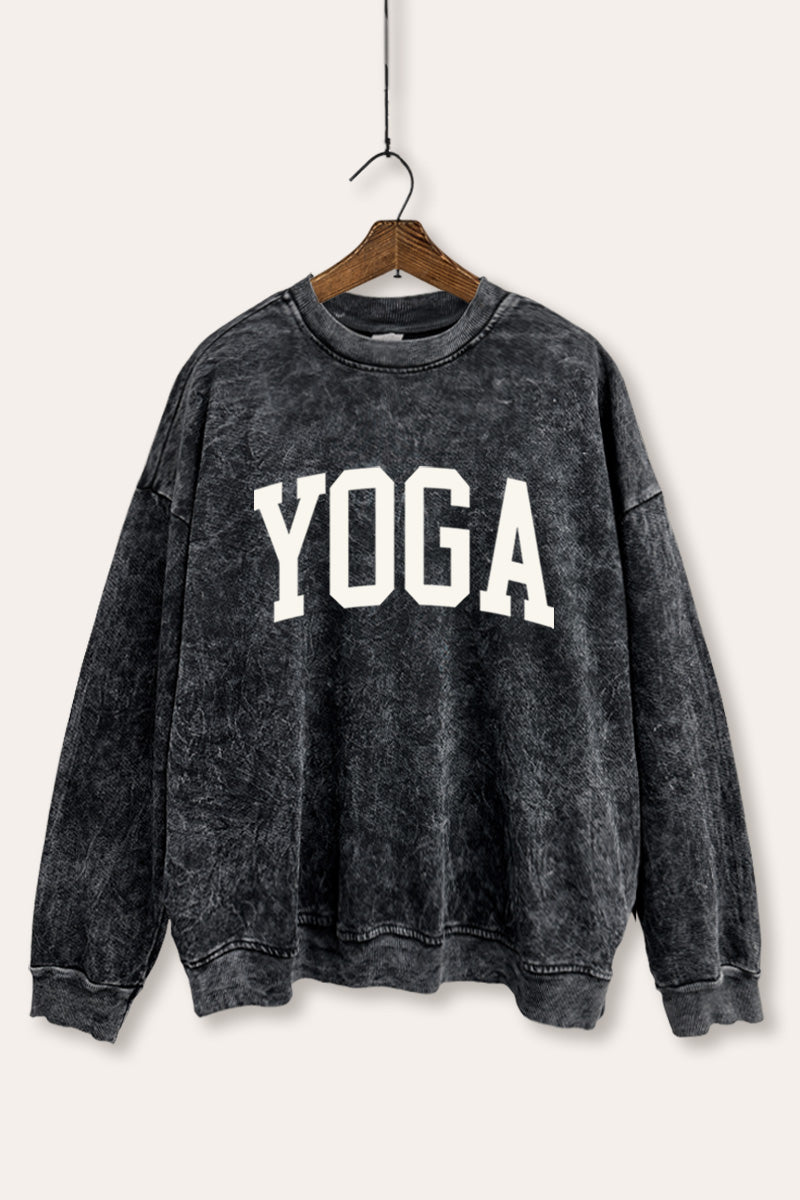 Yoga Typography Mineral Wash Sweatshirt