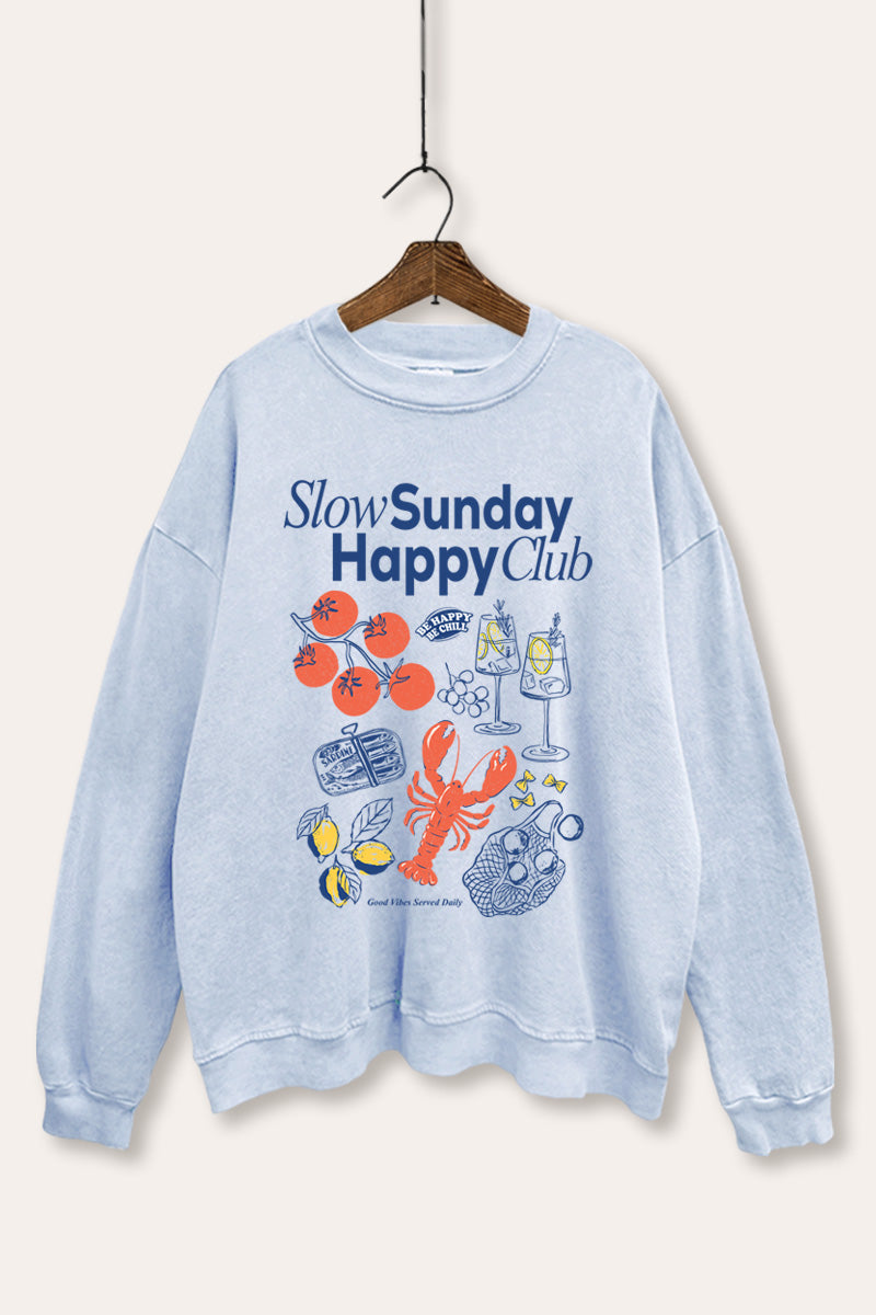 Slow Sunday Lobster Coastal Graphic Mineral Wash Sweatshirt