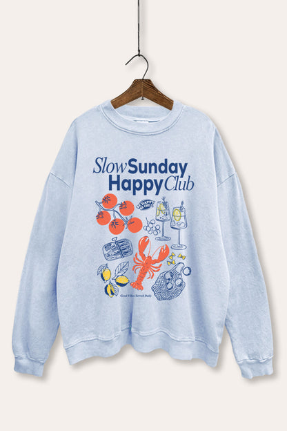 Slow Sunday Lobster Coastal Graphic Mineral Wash Sweatshirt