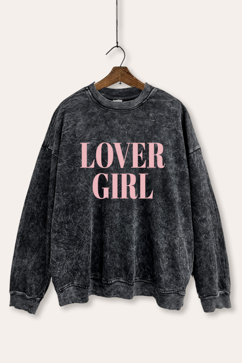 Lover Girl Graphic Mineral Wash Sweatshirt