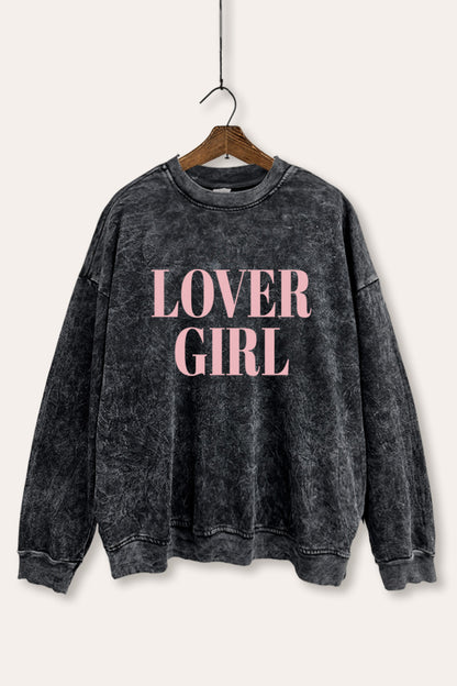 Lover Girl Graphic Mineral Wash Sweatshirt