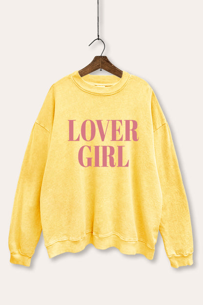 Lover Girl Graphic Mineral Wash Sweatshirt