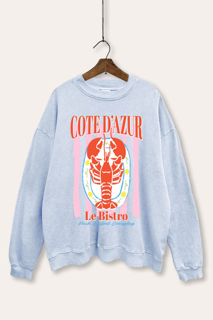 Bistro Lobster Coastal Graphic Mineral Wash Sweatshirt