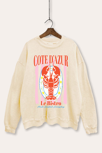 Bistro Lobster Coastal Graphic Mineral Wash Sweatshirt