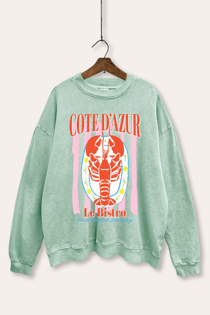 Bistro Lobster Coastal Graphic Mineral Wash Sweatshirt