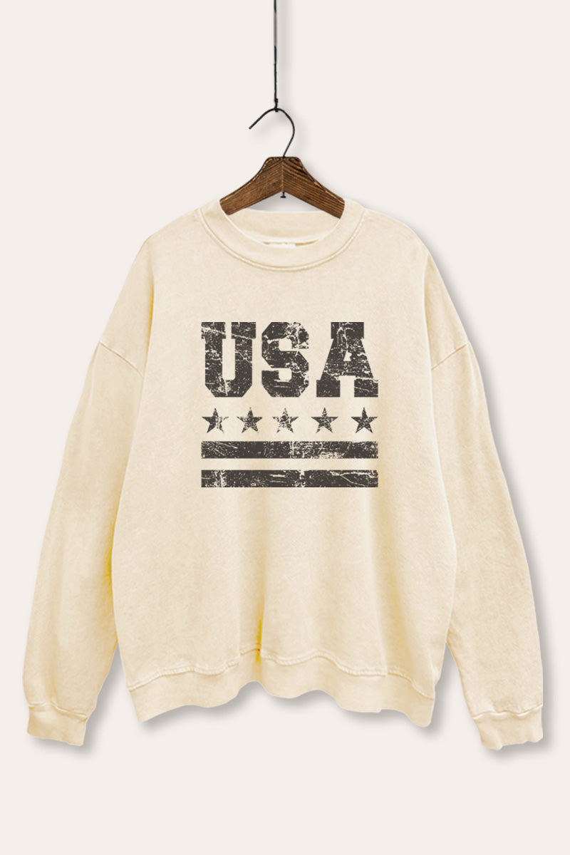 Vintage USA Graphic Mineral Wash Sweatshirt