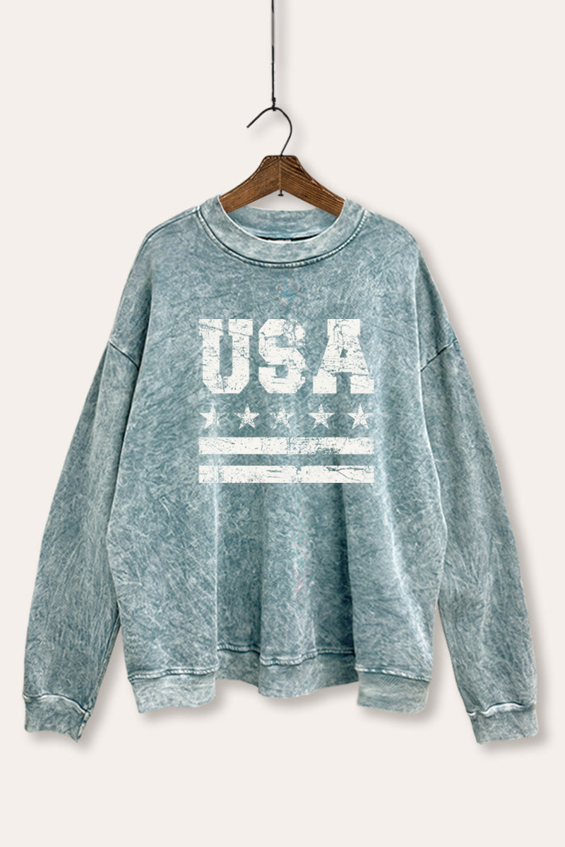 Vintage USA Graphic Mineral Wash Sweatshirt