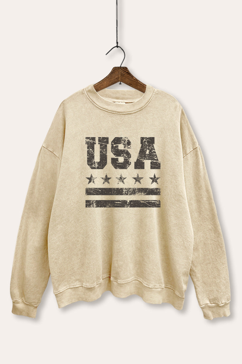 Vintage USA Graphic Mineral Wash Sweatshirt