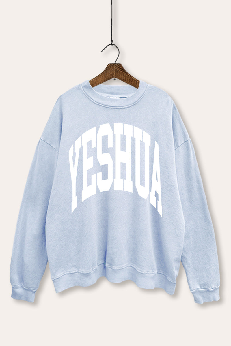 Yeshua Christian Graphic Mineral Wash Sweatshirt