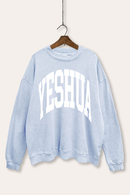Yeshua Christian Graphic Mineral Wash Sweatshirt