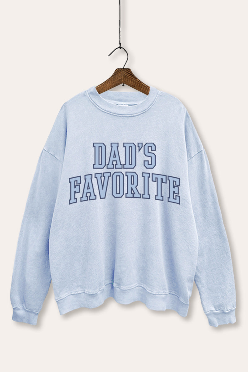 "dad's favorite" graphic mineral wash sweatshirt