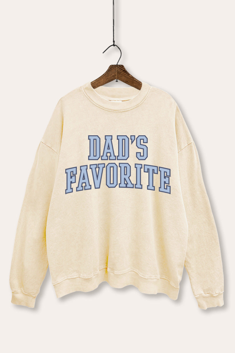 "dad's favorite" graphic mineral wash sweatshirt