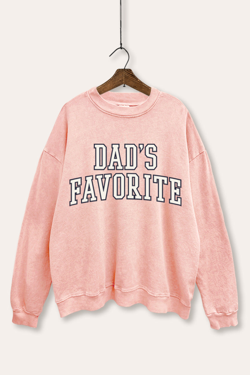 "dad's favorite" graphic mineral wash sweatshirt