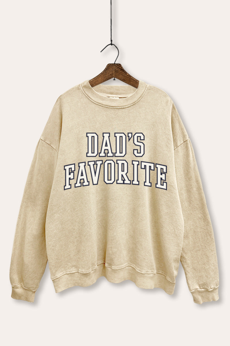 "dad's favorite" graphic mineral wash sweatshirt