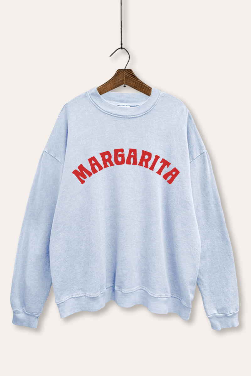 "margarita" graphic mineral wash sweatshirt