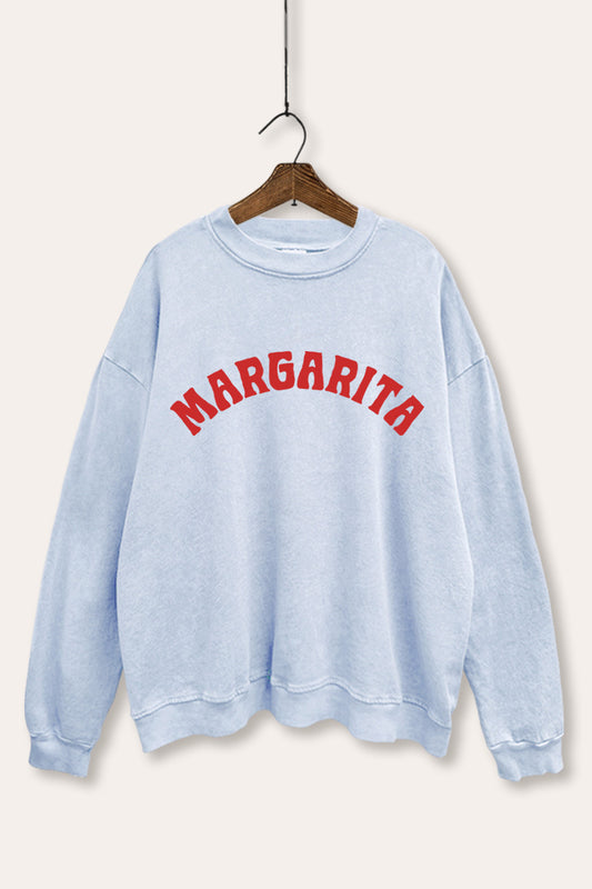 "margarita" graphic mineral wash sweatshirt