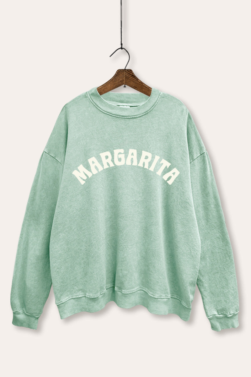 "margarita" graphic mineral wash sweatshirt
