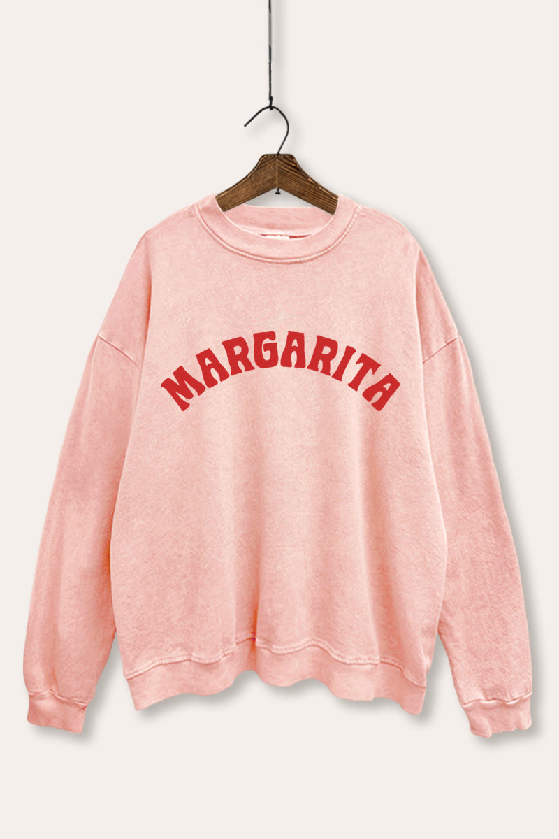 "margarita" graphic mineral wash sweatshirt