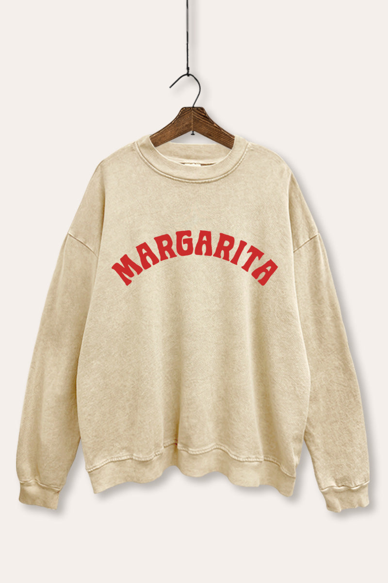 "margarita" graphic mineral wash sweatshirt