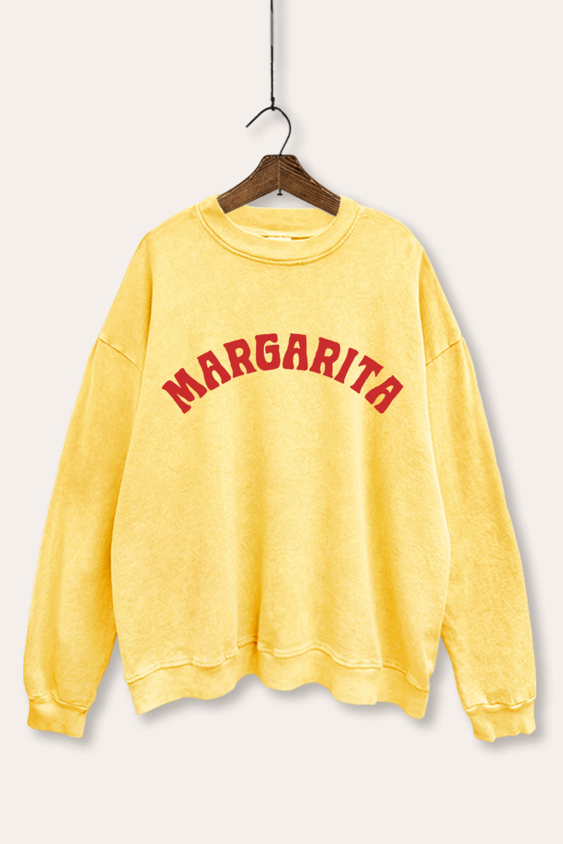 "margarita" graphic mineral wash sweatshirt