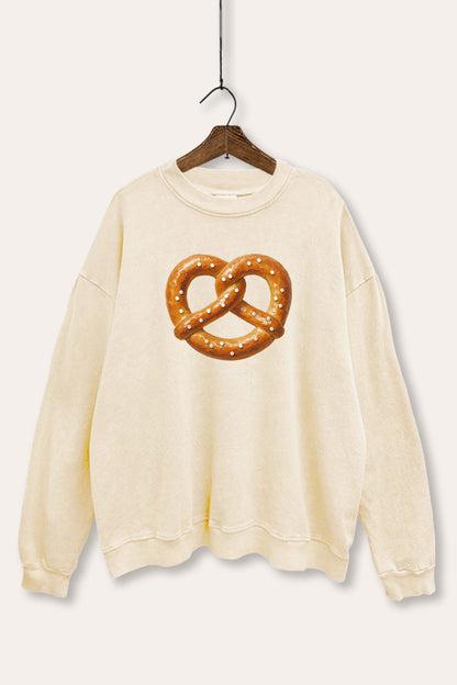 Baked Pretzel Graphic Mineral Wash Sweatshirt