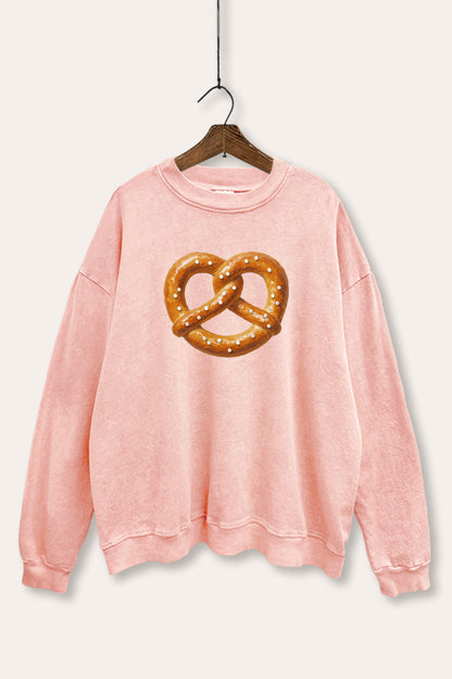 Baked Pretzel Graphic Mineral Wash Sweatshirt