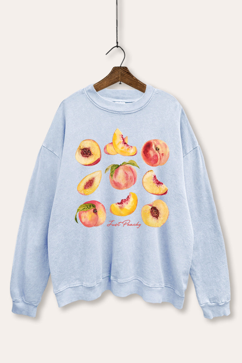 just peachy graphic mineral wash sweatshirt