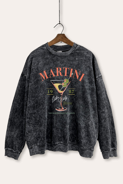Extra Dirty Martini 1987 Graphic Mineral Wash Sweatshirt