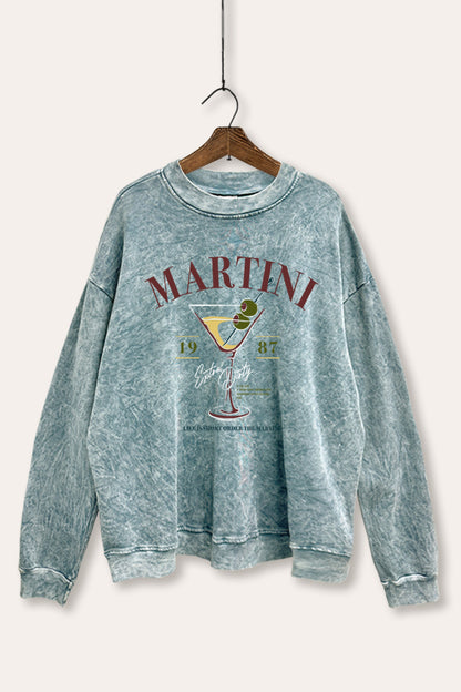 Extra Dirty Martini 1987 Graphic Mineral Wash Sweatshirt