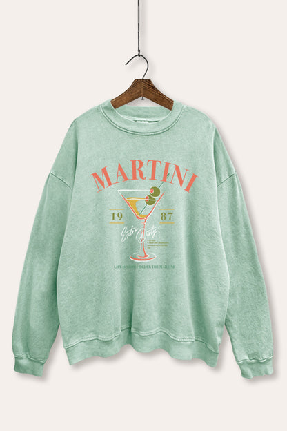 Extra Dirty Martini 1987 Graphic Mineral Wash Sweatshirt