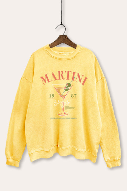 Extra Dirty Martini 1987 Graphic Mineral Wash Sweatshirt