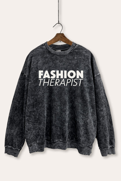Fashion Therapist Graphic Mineral Wash Sweatshirt