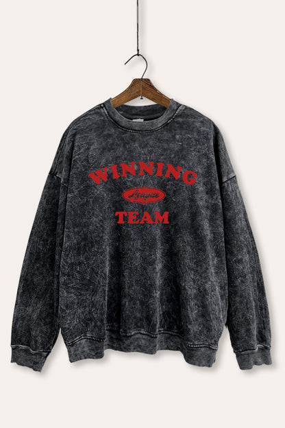 Winning Team League Sports Graphic Mineral Wash Sweatshirt