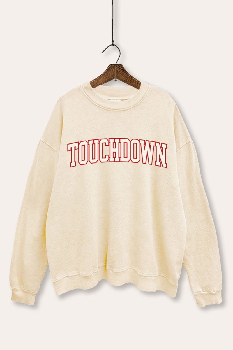"touchdown" graphic mineral wash sweatshirt