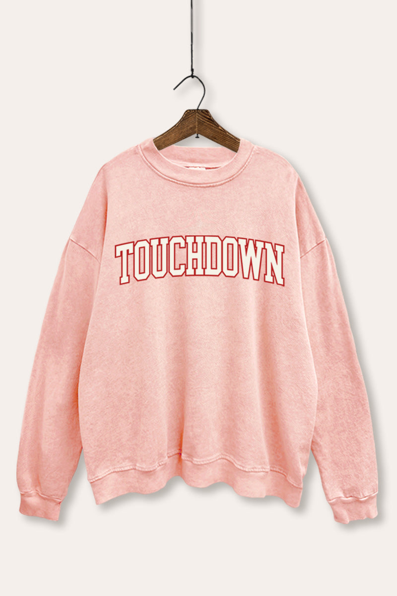 "touchdown" graphic mineral wash sweatshirt