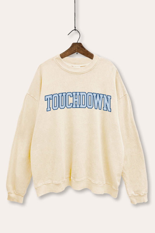 "touchdown" graphic mineral wash sweatshirt