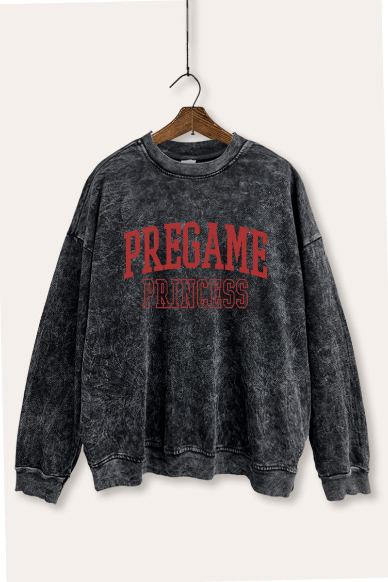 Pregame Princess Graphic Mineral Wash Sweatshirt