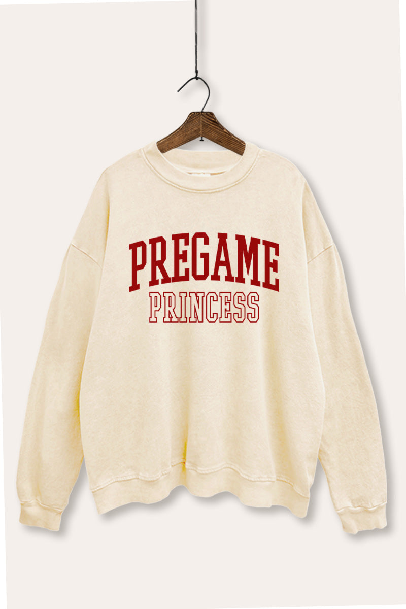 Pregame Princess Graphic Mineral Wash Sweatshirt