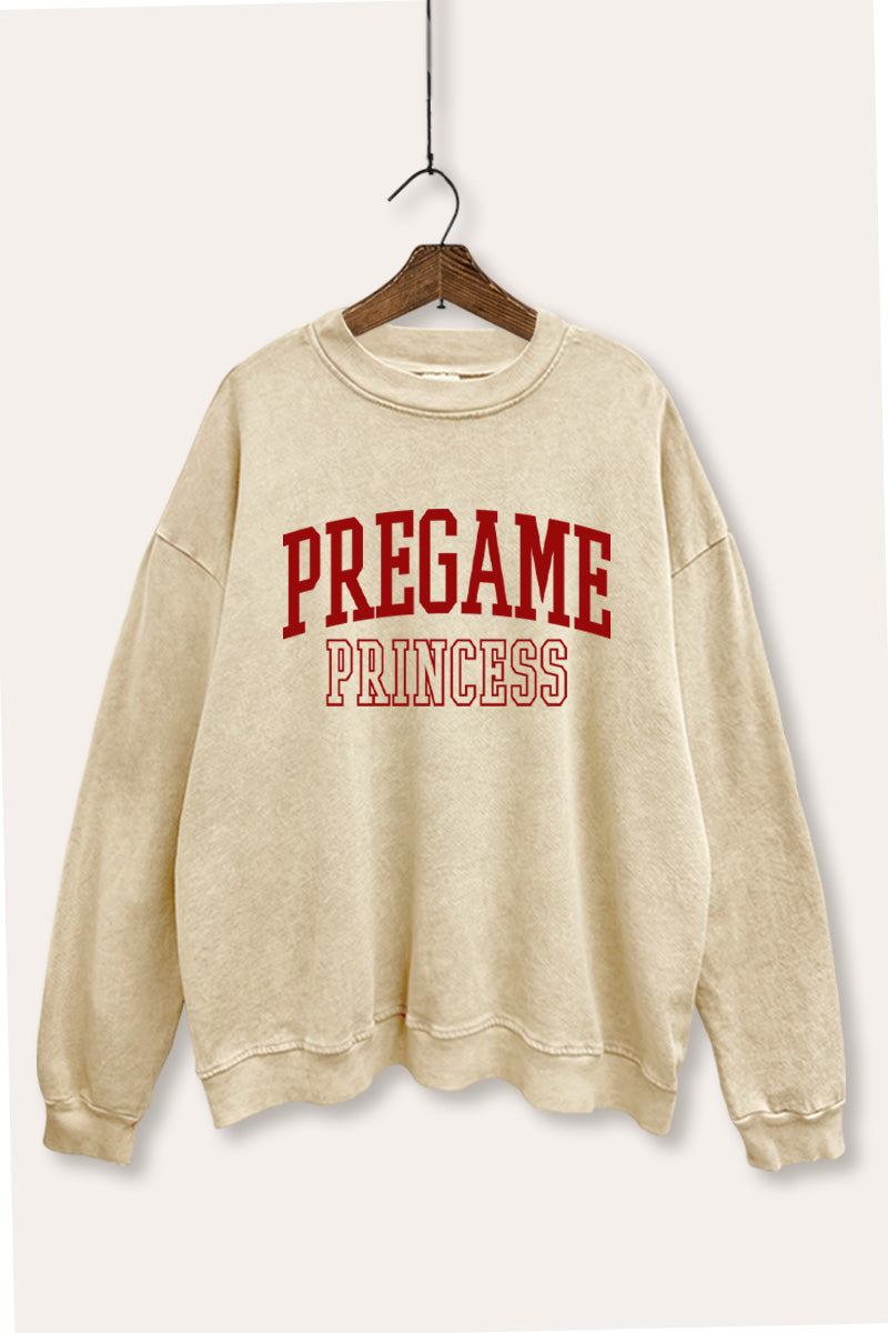 Pregame Princess Graphic Mineral Wash Sweatshirt