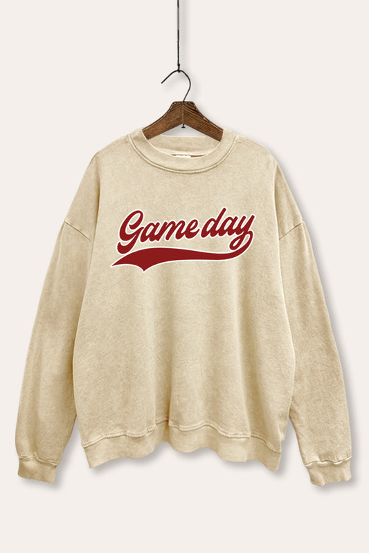 "game day" varsity graphic mineral wash sweatshirt