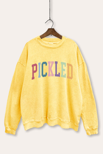 Pickled Colorful Sports Graphic Mineral Wash Sweatshirt