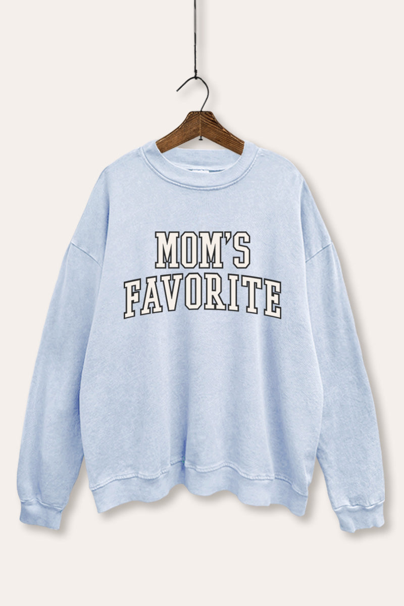 Mom's Favorite Typography Mineral Wash Sweatshirt